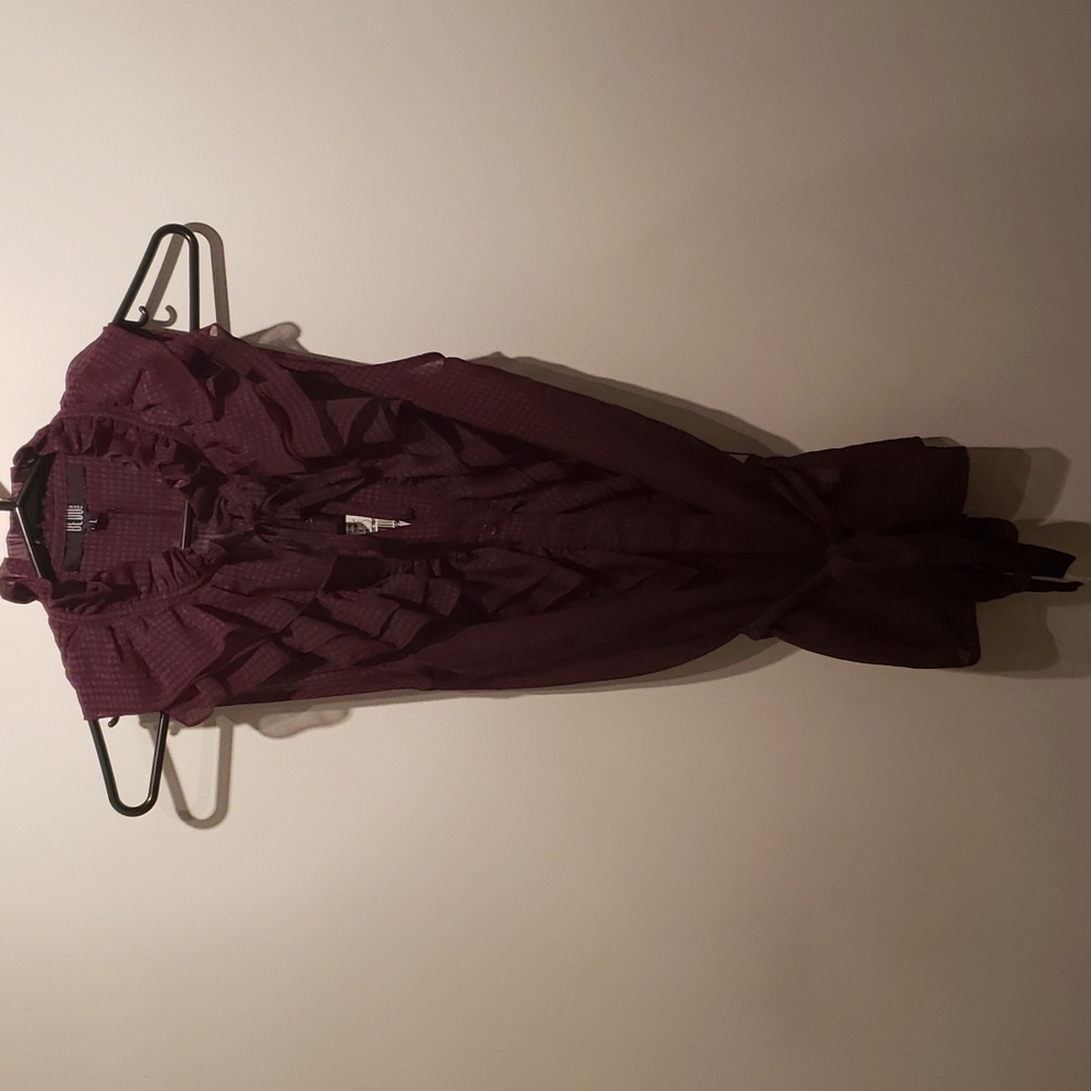 Bedo Ruffle Blouse Plum Large - Picture 3 of 6
